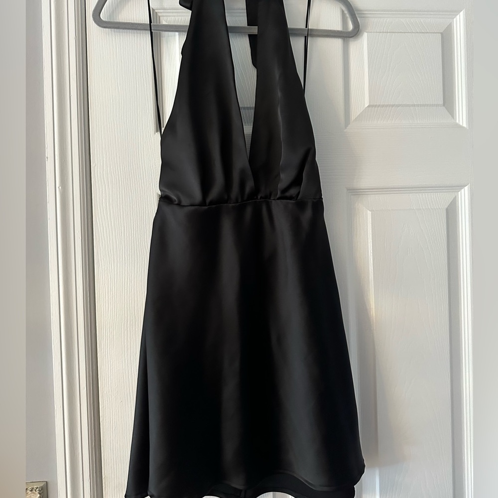 Black halter dress